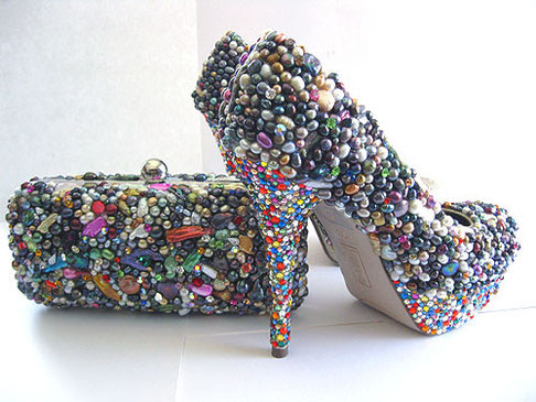 Pearl Shoes & clutch