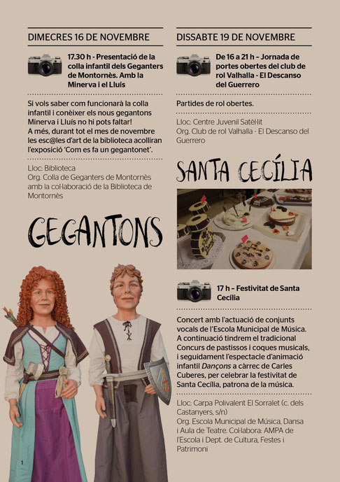 Programa de las Festes de Tardor de Montornès del Vallès