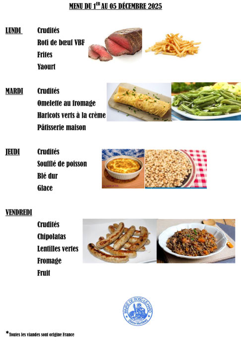 MENU CANTINE