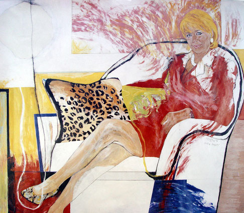 Gerda Rogers 1997, Mischtechnik auf Papier, 110 x 129 cm