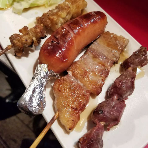 屋台：さつまや、料理：焼とり