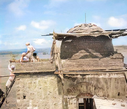 August 1938 : Meher Baba's Tomb under construction. Image rendered by Anthony Zois.