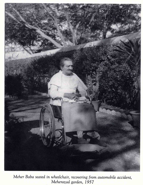 MEHER BABA AFTER THE CAR Accident in India in 1956