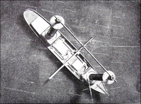 Abbildung 5: Modell der Buckau im Windkanal zur Ermittlung der Kennlinien in Abb. 5 (aus [1])