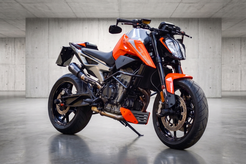 KTM 790 Duke mit montiertem SW-Motech Bugspoiler und Lenkerendenspiegel