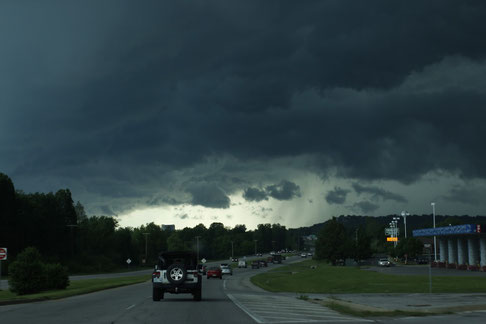 Sturm auf der Route 66, dunkle Wolken