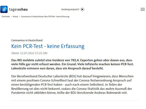 Screenshot tagesschau.de - Website der ARD