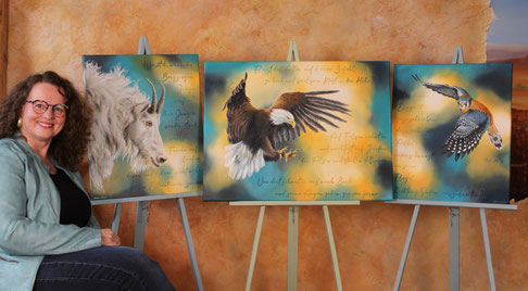 Hiob - Bergziege, Adler, Falke - Ölgemälde - Kunst - Künstlerin - Jenseits des Sichtbaren