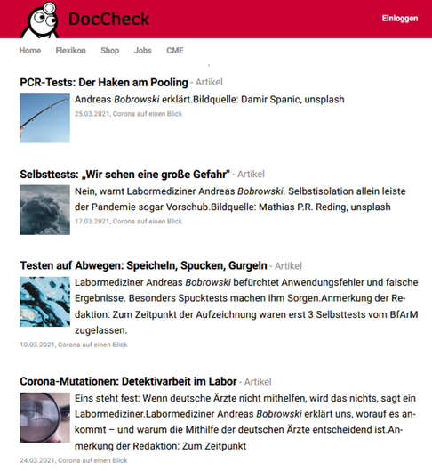Screenshot doccheck.com - DocCheck Community GmbH (abgerufen am 31.03.2021)