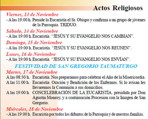 Programa de las Fiestas de San Gregorio en Telde