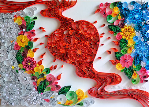 quilling , quilling paper, paper art, art, love, love artwork, for her, etsy, larisa zasadna, design, love heart, hearts, quilling art, quilling paper art