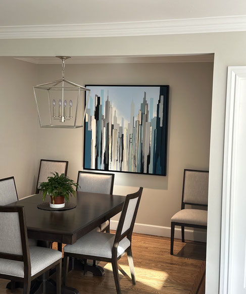 Midtown In Blue, 48" x 48", private collection, Hillsborough, California