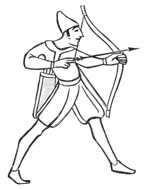 Abb. 1. Zeichnung eines mittelalterlichen Bogenschützen.
