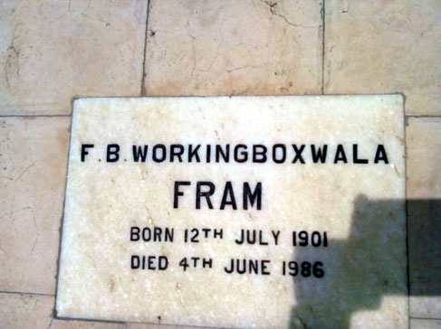 Fram's grave stone at Lower Meherabad, India.