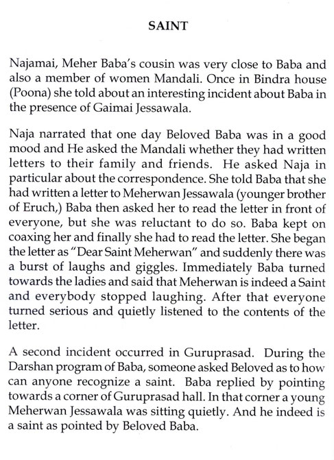 Courtesy of "Memorable Moments with Meher Baba" by Faroukh Bastani - p.30