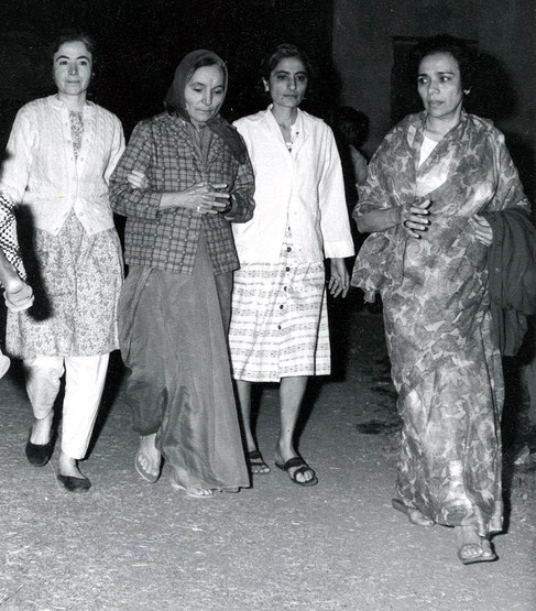 1969 , soon after Meher Baba dropped his body, the lady mandali walking to his Samadhi