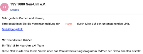 Anmeldung Email