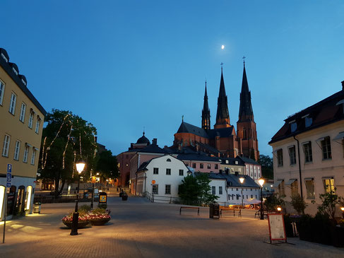 Der Dom in Uppsala in einer hellen Frühlingsnacht