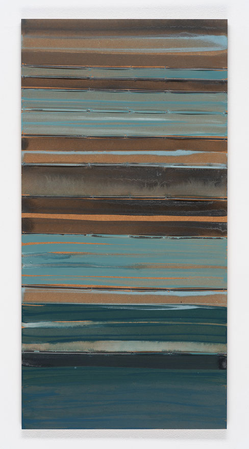 Monika Humm Linien und Horizonte 2, 2020, MT auf MDF, 100 x 50 x 1,5 cm