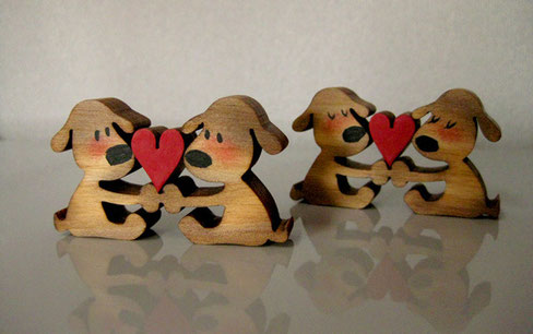MY WOOD MONSTER MATCH BOX #16 "ハートとワンコ"