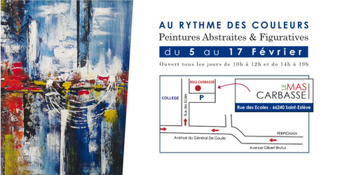 Exposition peintures de Bernard Legos artiste peintre abstrait et figuratif  à Perpignan région Occitanie