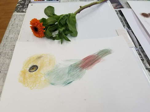 近い色で表現しようと頑張った I ちゃんの作品