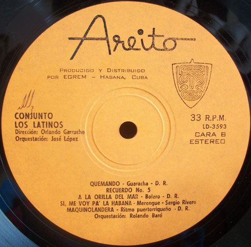 Areito 3593 - B, "Conjunto Los Latinos".