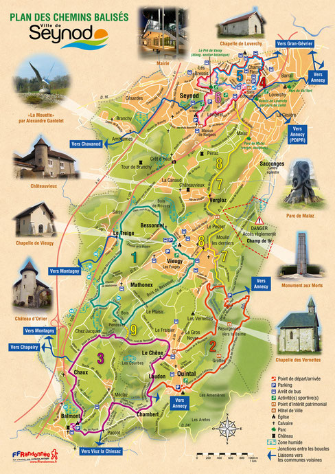 Carte touristique de Seynod - © Christophe Houlès, graphiste cartographe