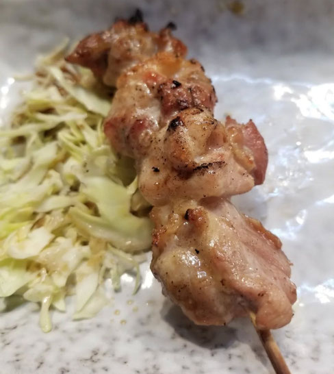屋台：こがちゃん、料理：おまかせ串盛り5本