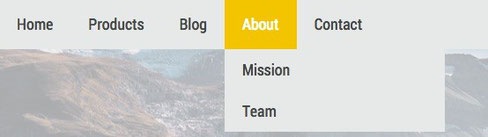 Jimdo website navigation
