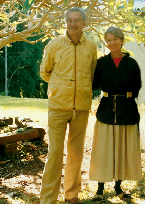 1988 : Bill & Diana Lepage at Avatar's Abode, Queensland, Australia. Photo taken by Anthony Zois.