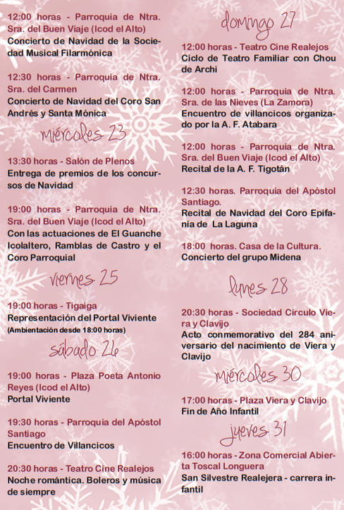 Programa de la Navidad en Los Realejos