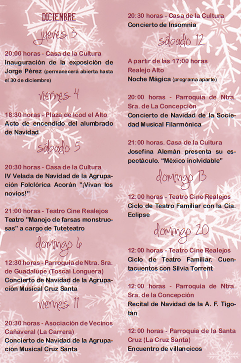 Programa de la Navidad en Los Realejos