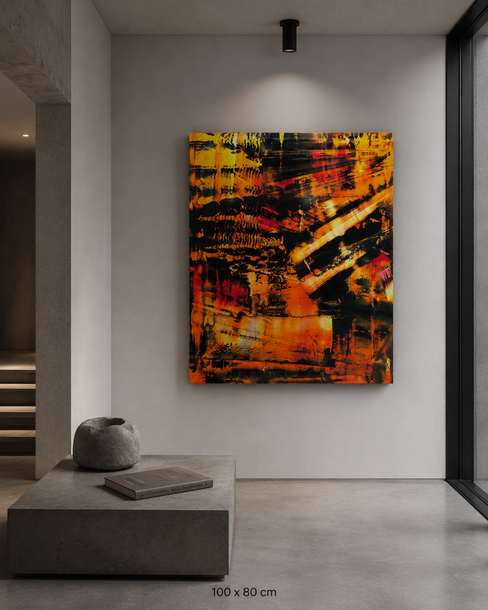 Abstract eyecatcher schilderij voor modern interieur – Monkey Dreams - bladerunner