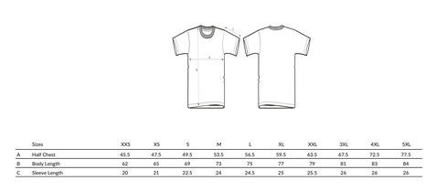 Größentabelle für Shirts: Finde deine passende Größe von XS bis 5XL. Angaben zu Brustweite, Ärmellänge und Gesamtlänge helfen dir, den perfekten Sitz zu finden. Ideal für Damen und Herren – einfach ausmessen und die beste Größe wählen.
