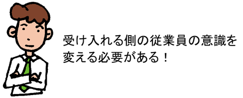 受け入れる側の従業員の意識を変える必要がある!