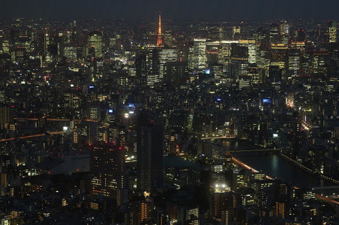 Tokio bei Nacht vom Tokio Skytree aus