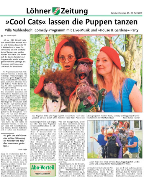 Lou Goldstein und Peggy Sugarhill von THE COOL CATS, im gemeinsamen Pressebericht mit THE COOL RATS aus Löhne.