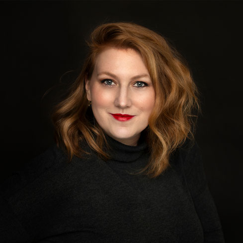 Portrait of boudoir and portrait photographer Kathrin Newman in her studio in Franconia, Germany, known for luxury boudoir experiences for women