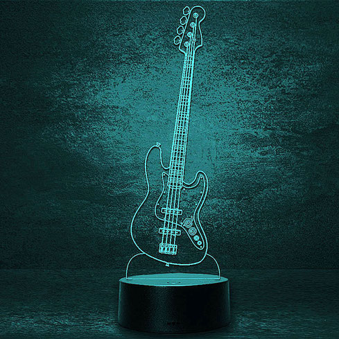 Fender Jazz Bass Gitarren Geschenk 3d Led Lampe 7