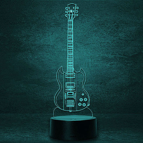 Gibson SG GT E-Gitarren Geschenk 3d Led Lampe 7