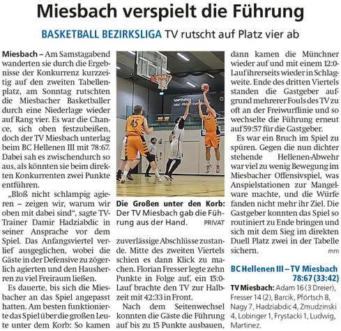 Bericht im Miesbacher Merkur am 3. März 2026 - Zum Vergrößern klicken