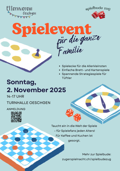 Familien Spiele-Event des Elternverein Oeschgen von der Zuger Spielnacht Spielbude. 