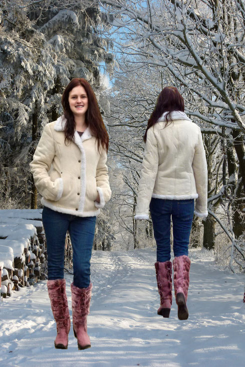 Preisgünstig und nachhaltig: Winterliches Outfit secondhand Winterjacke und Winterstiefel 