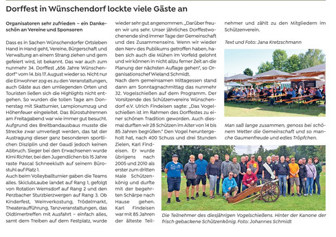 Bild: Wünschendorf Erzgebirge Dorffest 2025