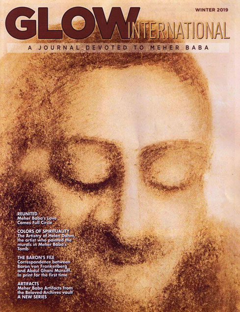Glow International magazine used one of Helen's depictions of Meher Baba on the cover in 2019.