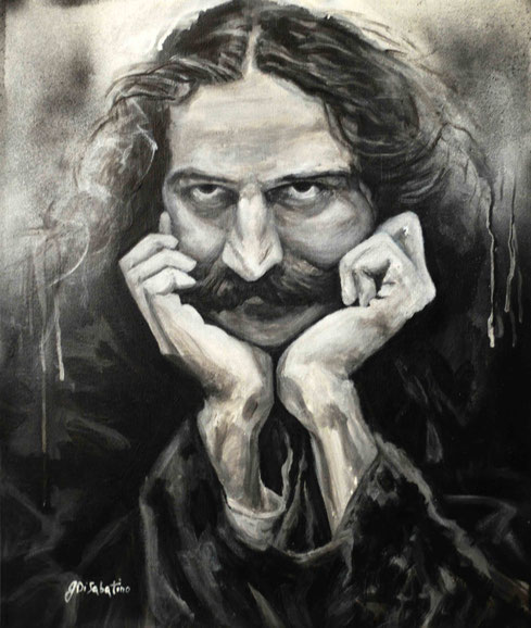 "Baba Leaning on Hands"