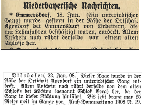 Quellen: Niederbayerische Zeitung und Donauzeitung, vom 18. bzw. 22. Januar 1908