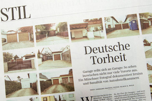 Architekturfotograf und Fotojournalist München: Beitrag in der Süddeutschen Zeitung zum Thema Garagen.