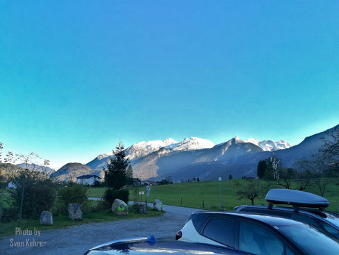 Blick vom Hotel auf das Tennengebirge